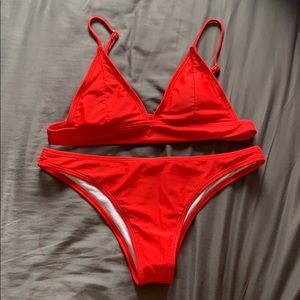 red triangle bikini set
